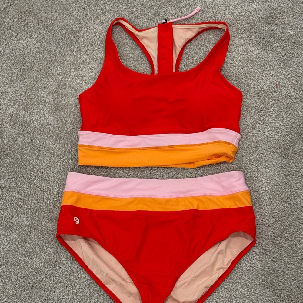 Nani Colorful Striped Bikini Set - med top & large bottom